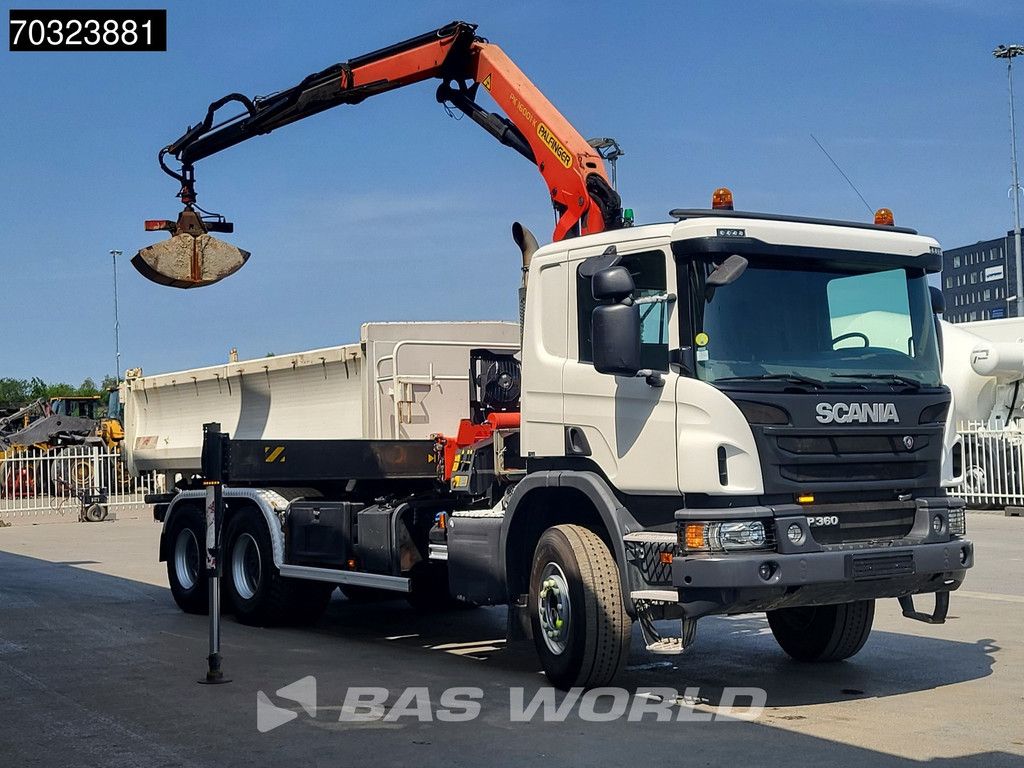 Scania P360 6X4 Palfinger PK16001K Crane + 10m3 2-way tipper Big-Axle Euro 6