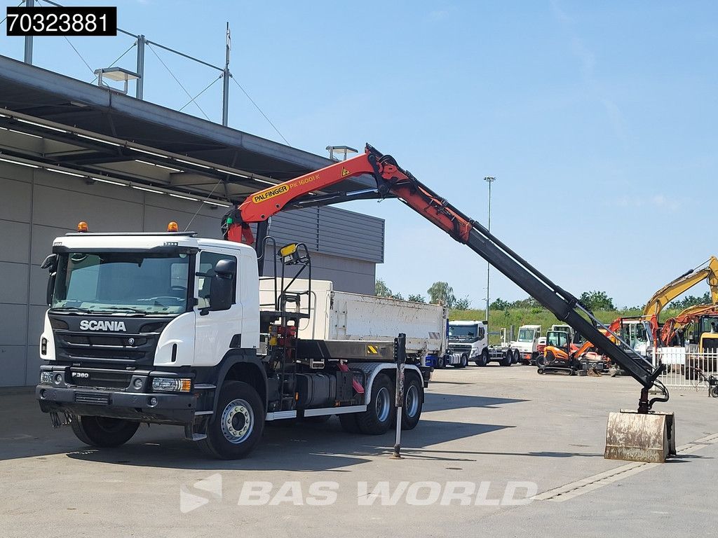 Scania P360 6X4 Palfinger PK16001K Crane + 10m3 2-way tipper Big-Axle Euro 6