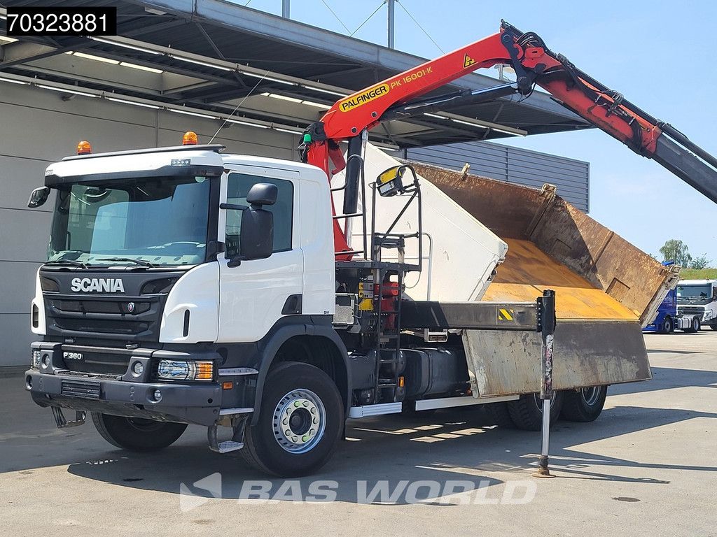Scania P360 6X4 Palfinger PK16001K Crane + 10m3 2-way tipper Big-Axle Euro 6