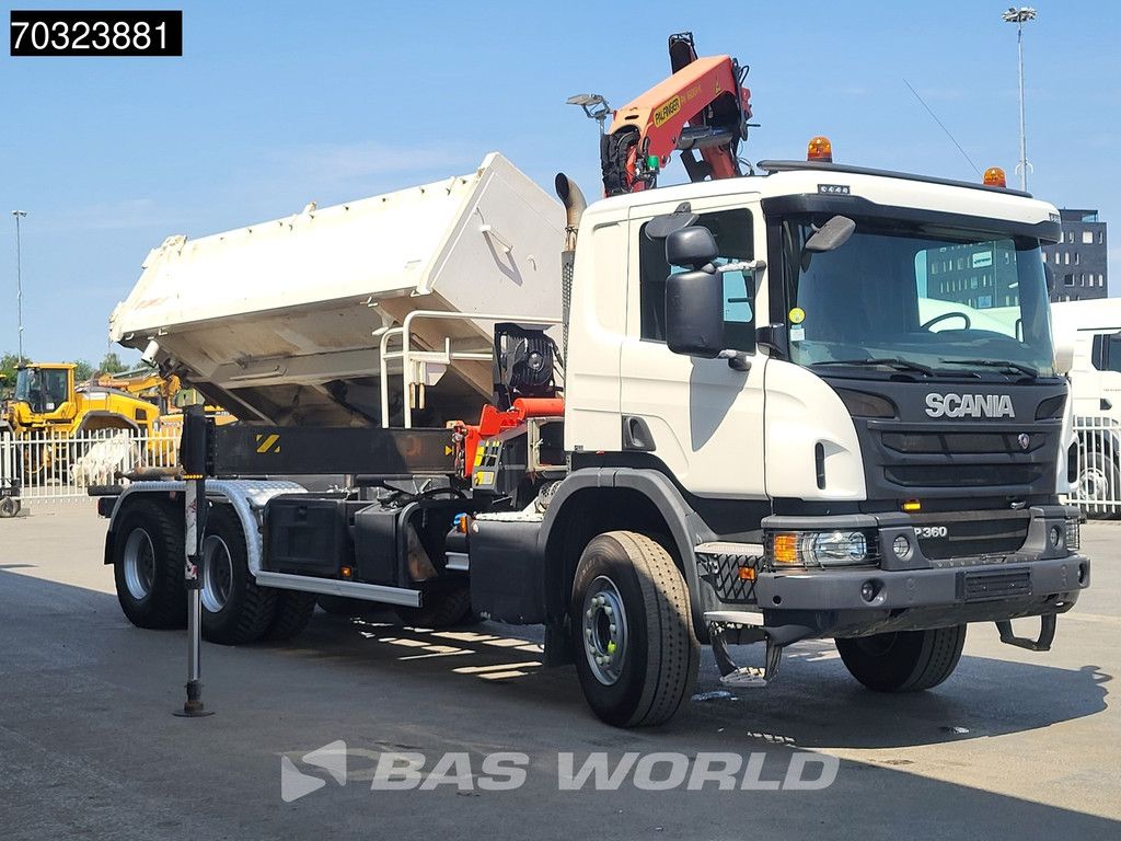 Scania P360 6X4 Palfinger PK16001K Crane + 10m3 2-way tipper Big-Axle Euro 6