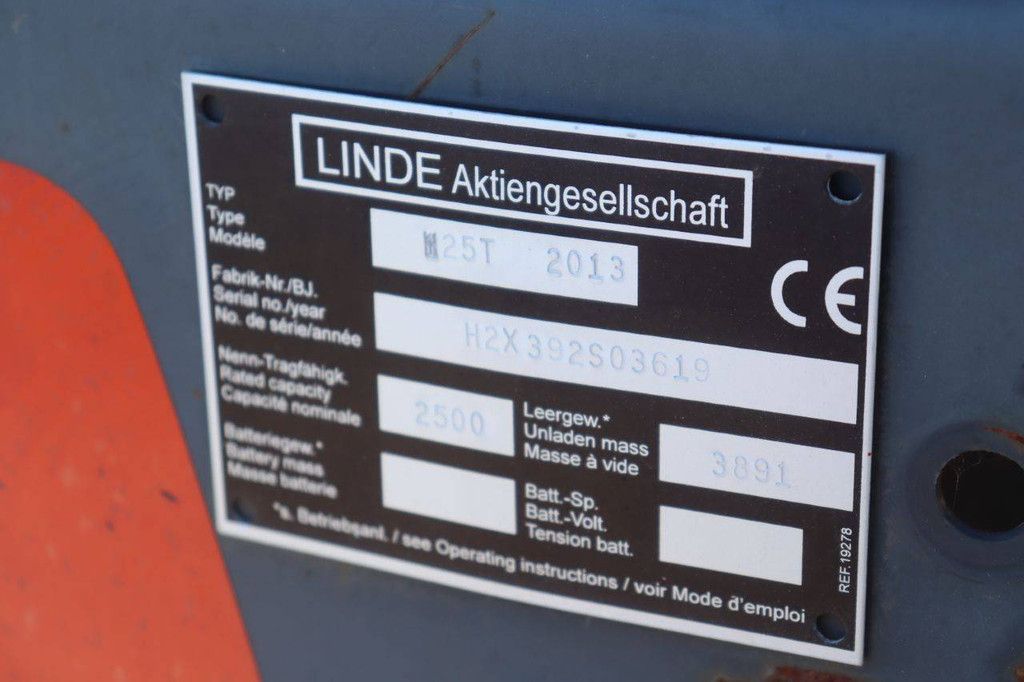 Linde M25T LPG Forklift 2500kg 2013
