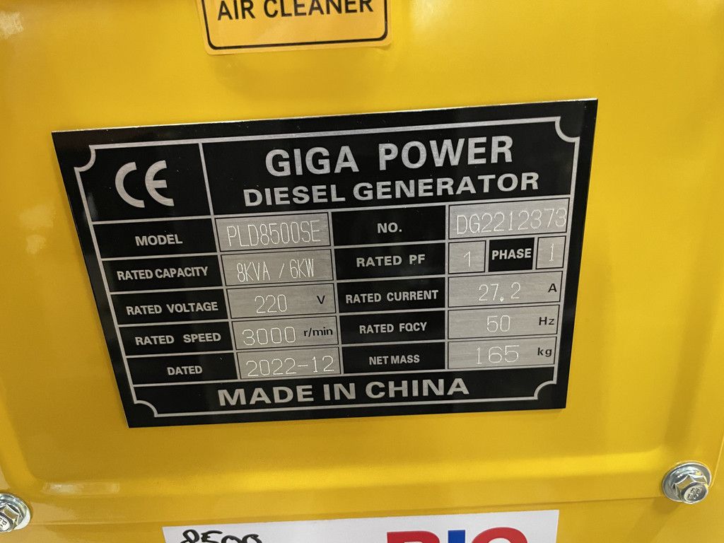 Giga power PLD8500SE 8 kVA silent generator