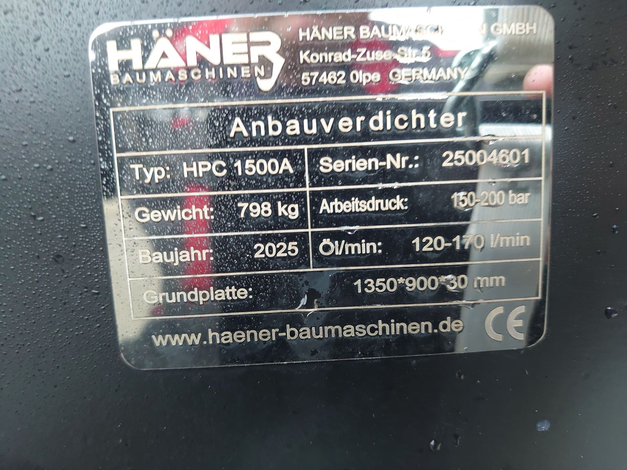 Häner HPC 1500A plaatverdichter