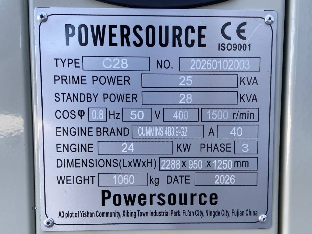 Cummins 4B3.9-G2 - 28 kVA Generator - DPX-19830