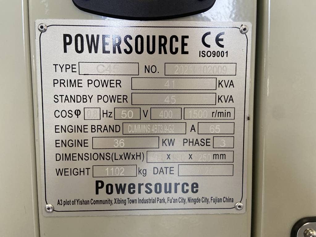 Cummins 4BT3.9-G2 - 45 kVA Generator - DPX-19831