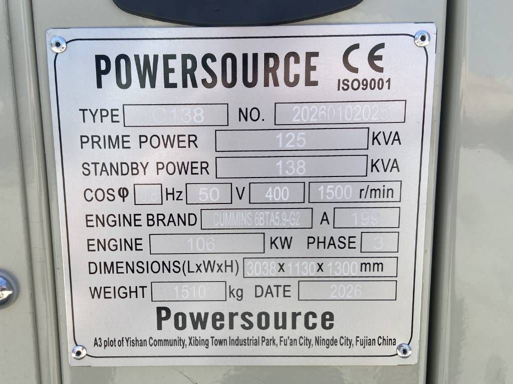 Cummins 6BTA5.9-G2 - 138 kVA Generator - DPX-19836
