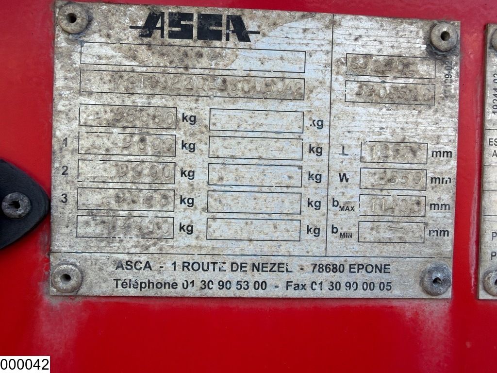 Asca Chassis 20ft, 2x20ft, 40ft, 45ft, 33.000 KG