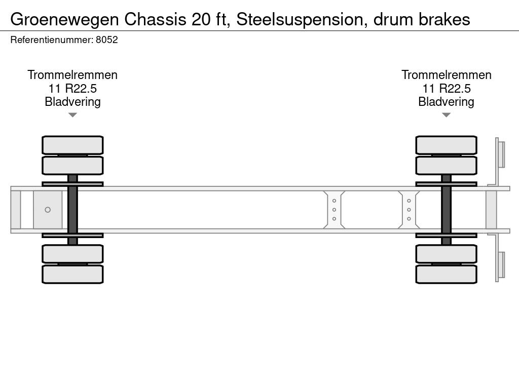 Groenewegen Chassis 20 ft, Steelsuspension, drum brakes