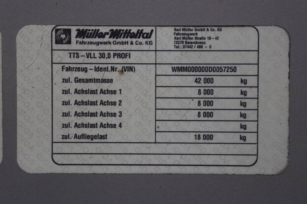 Halbtieflader Müller Mitteltal TTS