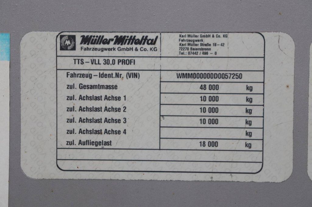 Halbtieflader Müller Mitteltal TTS