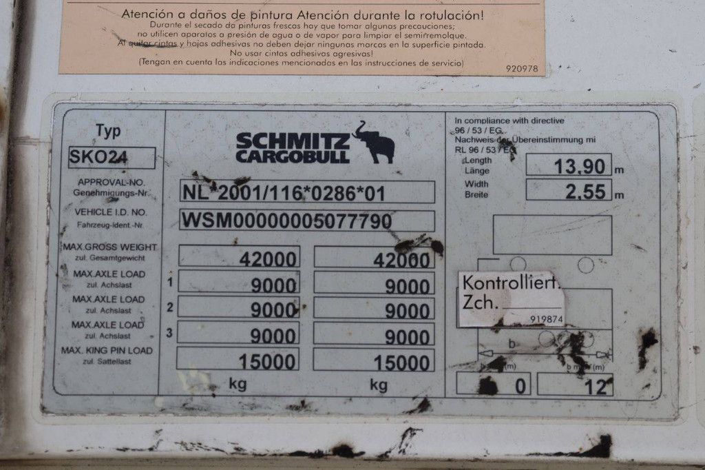 Closed Semi-Trailer Schmitz Cargobull SKO24 2011
