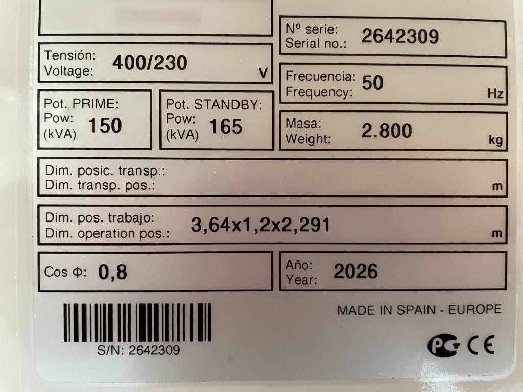 Deutz TCD6.1L6 - 165 kVA Stage V Generator - DPX-19014