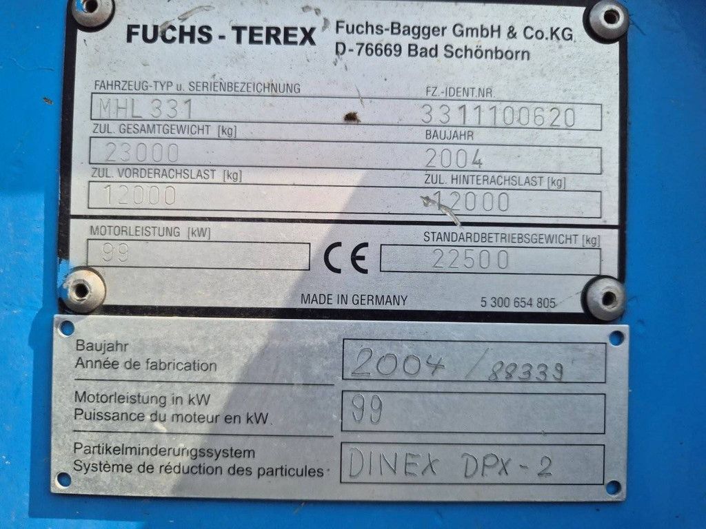 Fuchs-Terex Excavator Fuchs MHL 331 Diesel 99kW 2004