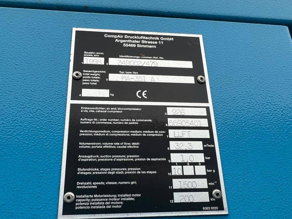 Compressor Compair MA-351 A Elektrisch 10bar 1998