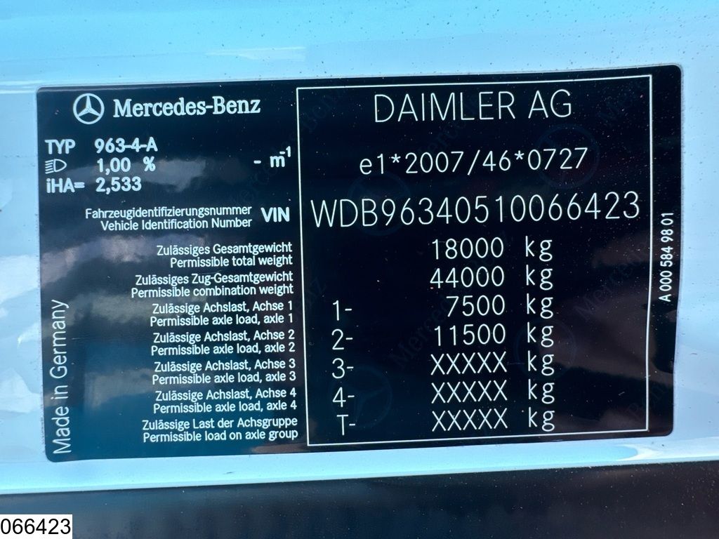 Mercedes Actros 1843 EURO 6, Retarder, Lohr, PTO