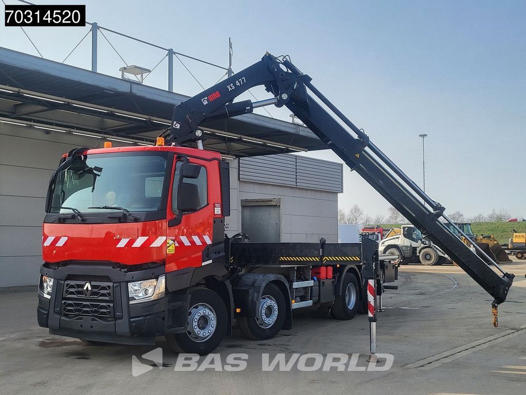 Renault C 460 8X2 HIAB 477EP-2 HIPRO Crane Kran Lift+steering axle Euro 6