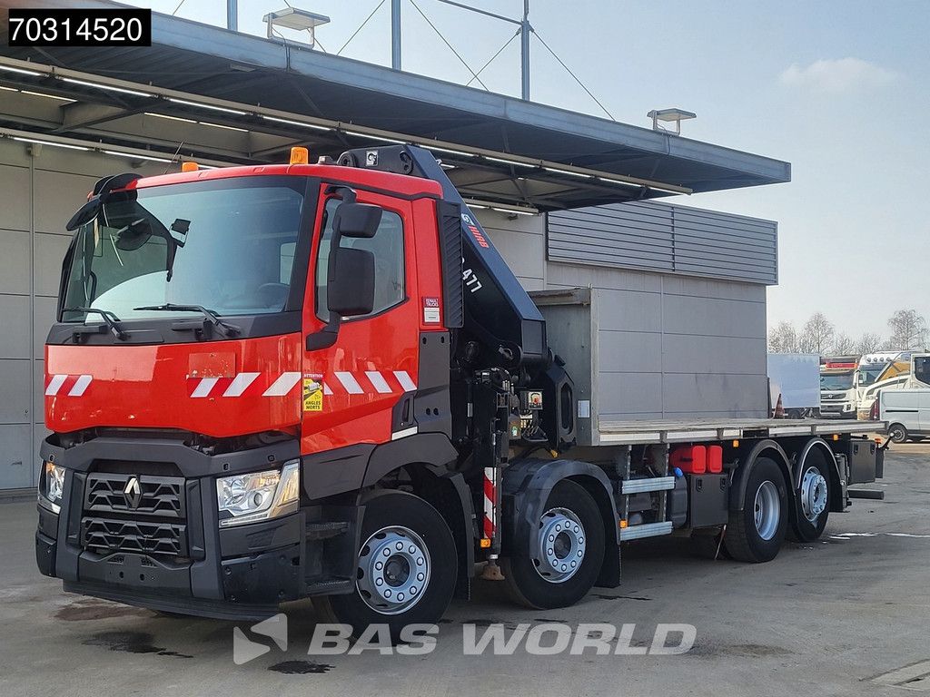 Renault C 460 8X2 HIAB 477EP-2 HIPRO Crane Kran Lift+steering axle Euro 6