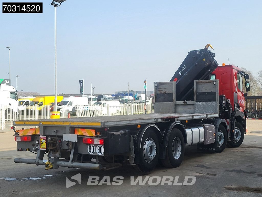 Renault C 460 8X2 HIAB 477EP-2 HIPRO Crane Kran Lift+steering axle Euro 6