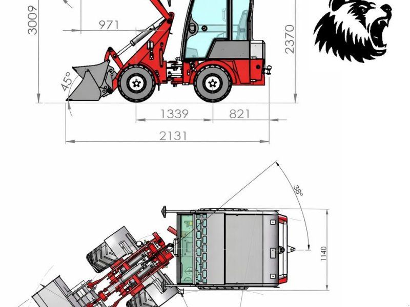 Grizzly 807 Allrad elektro Hoflader offene Kabin