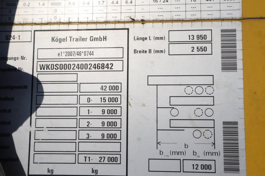 Kögel S24-1 CoC Documents, TuV Loading Certificate, Dutc