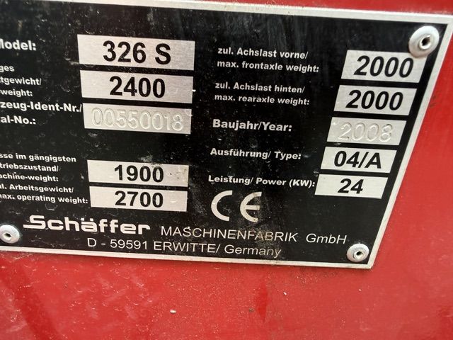 Schaffer 326S bj08 Minishovel Kniklader Compleet ZGST