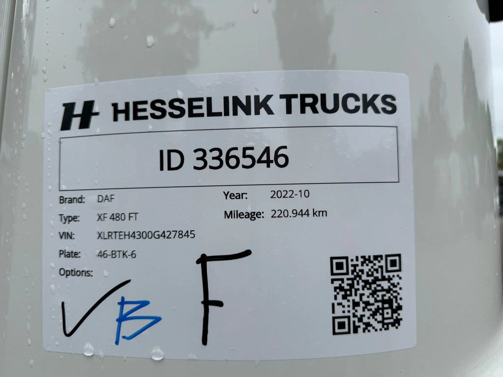 DAF XF 480 SSC Super Space 2x tank LED PTO-Prep 220.944KM!! ACC