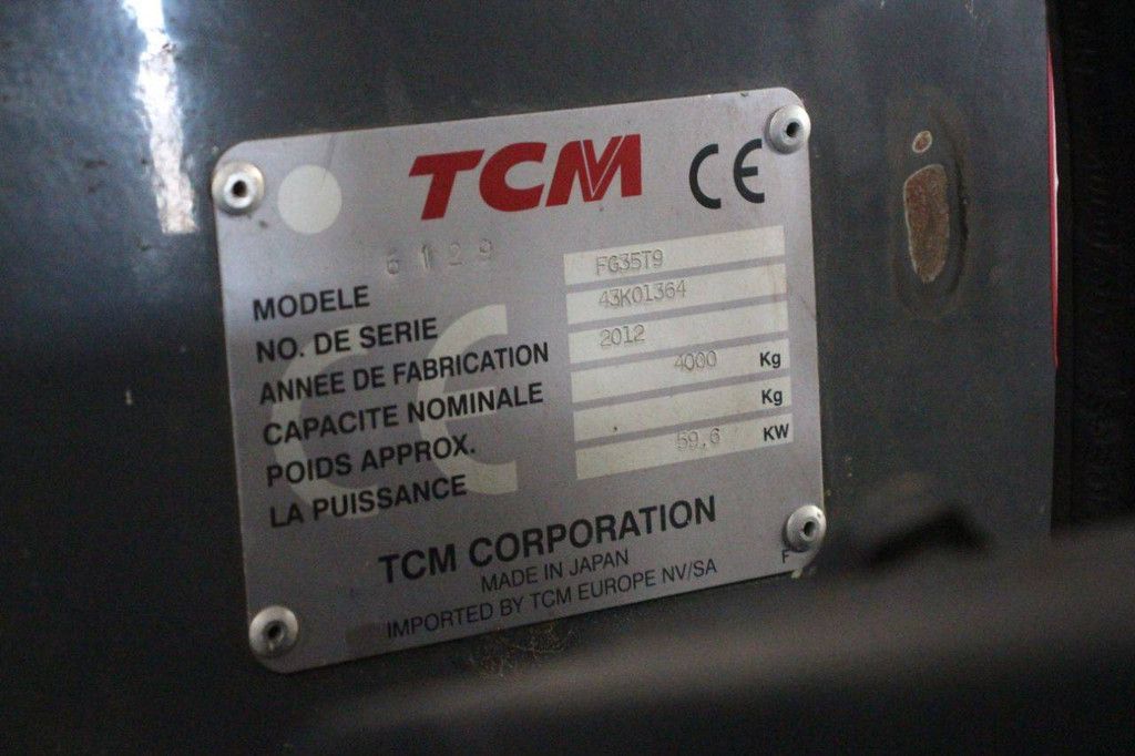 Forklift TCM FG35T9 LPG 4000kg 4.35m 2012