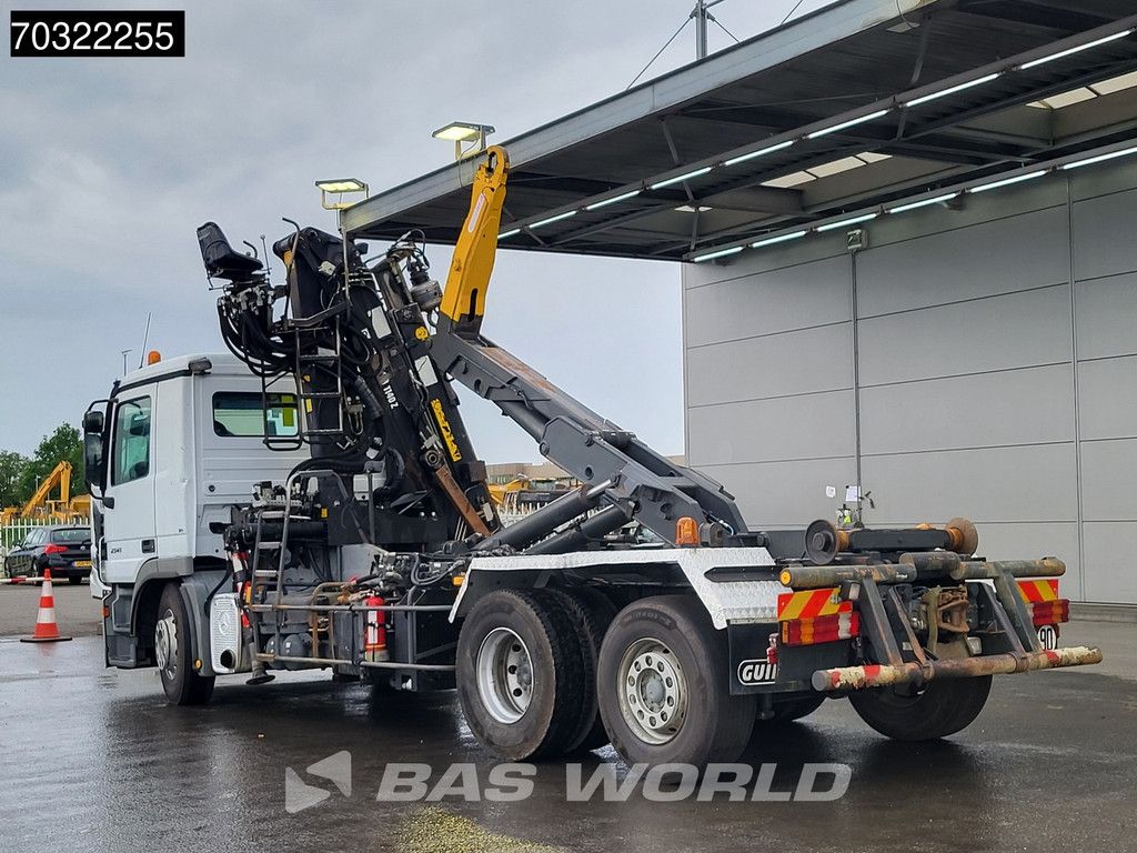 Mercedes Actros 2541 6X2 Jonsered J1142Z80A Crane + 20 tons hooklift Lift-axle Full Air Euro 3