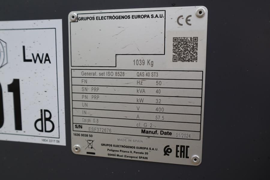 Atlas Copco QAS 40 ST3 Valid inspection, Diesel, 40 kVA