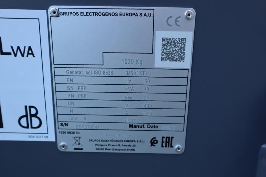 Atlas Copco QAS 40 ST3 Valid inspection, Diesel, 40 kVA