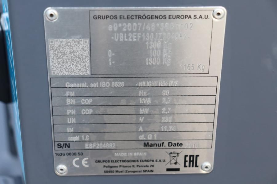 Atlas Copco HiLight H5+ SV2 Valid inspection, Max Boom Height