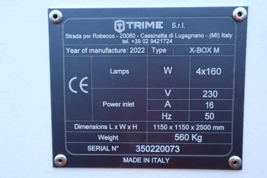 Trime X-BOX M 4x 160W Valid inspection, Max Boom Height
