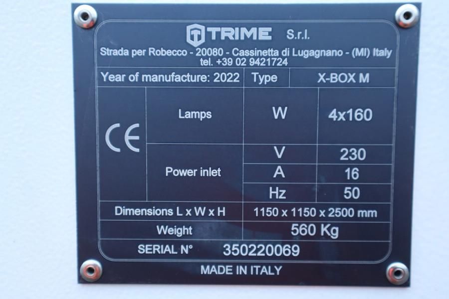 Trime X-BOX M 4x 160W Valid inspection, Max Boom Height