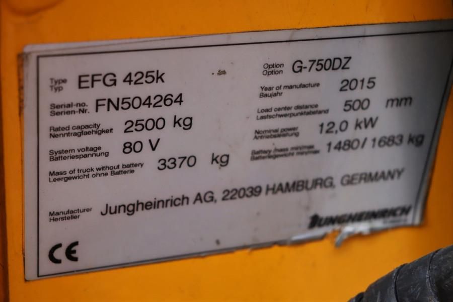 Jungheinrich EFG425K Electric, Lifting Height 7500mm, Freelift