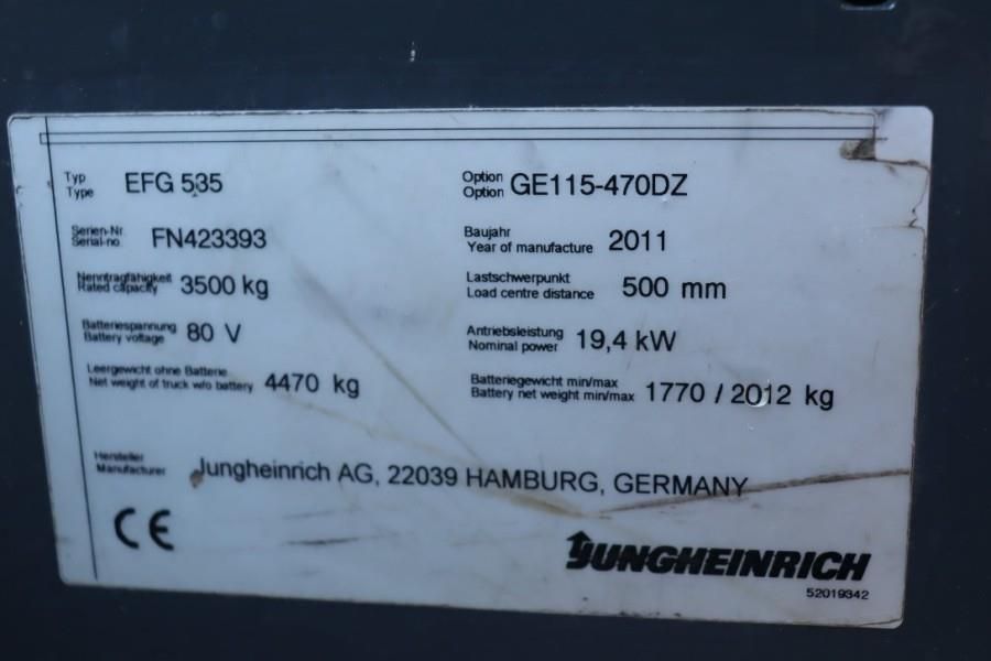 Jungheinrich EFG535 Electric, Lifting Height 4700mm, Freelift 1