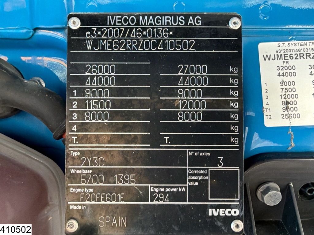 Iveco Stralis 400 CNG 8x2, EURO 6, Retarder, CIFA 9m3, CNG