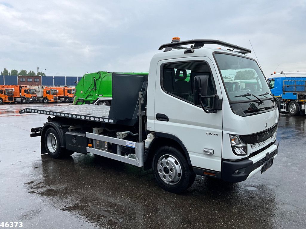 FUSO Canter Euro 6 Hyvalift 5 Ton haakarmsysteem + Flatbedcontainer Just 44.417 km!