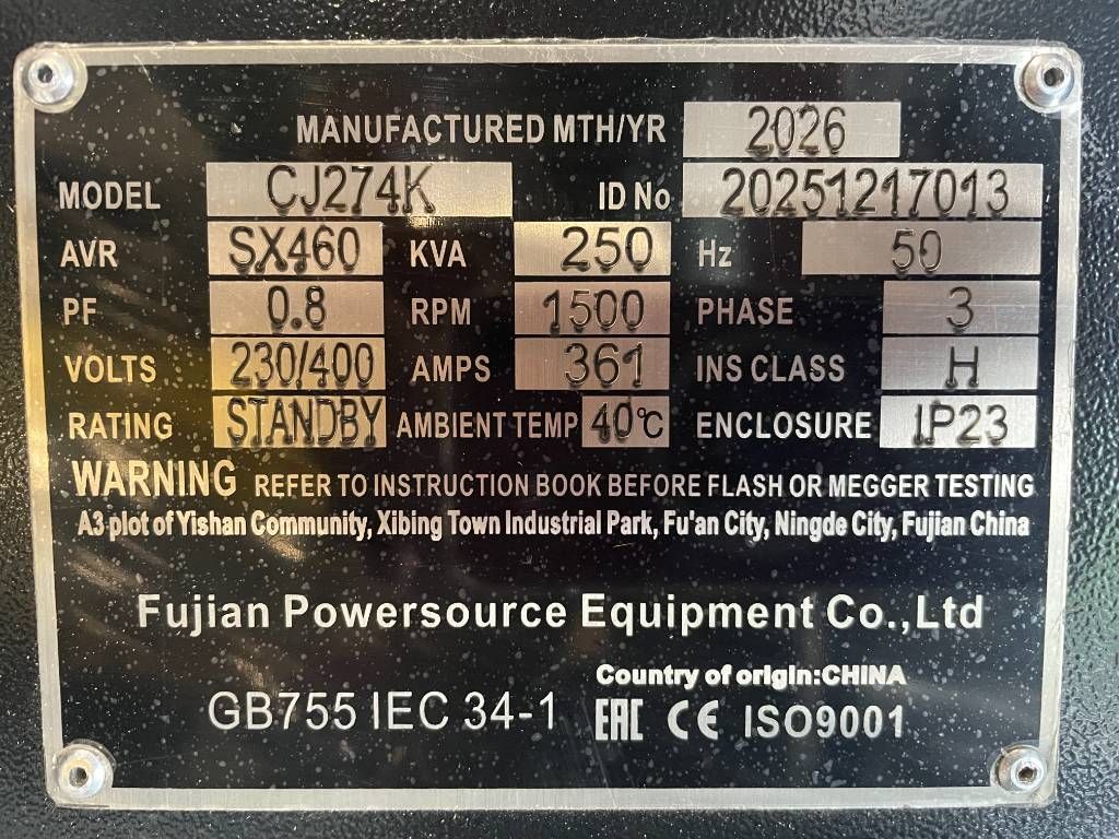 DPX CJ274K - 250 kVA Alternator - DPX-33909