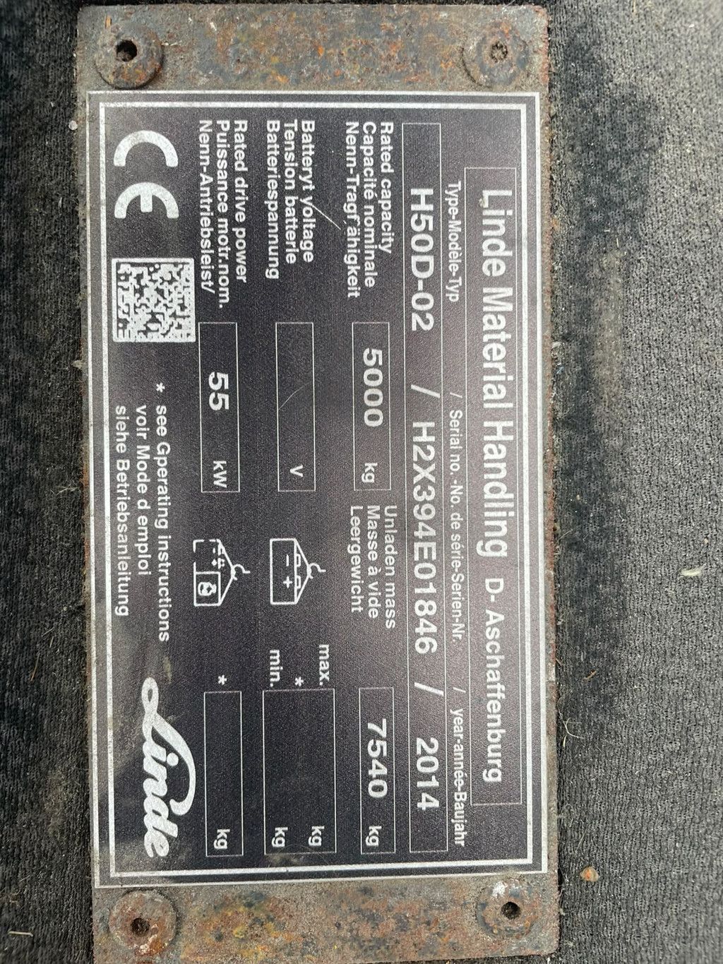 Linde Linde H 50 D diesel side shift vorken versteller