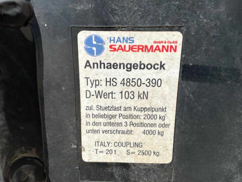 Hans Sauermann HS 4850-390 tow bar carriage