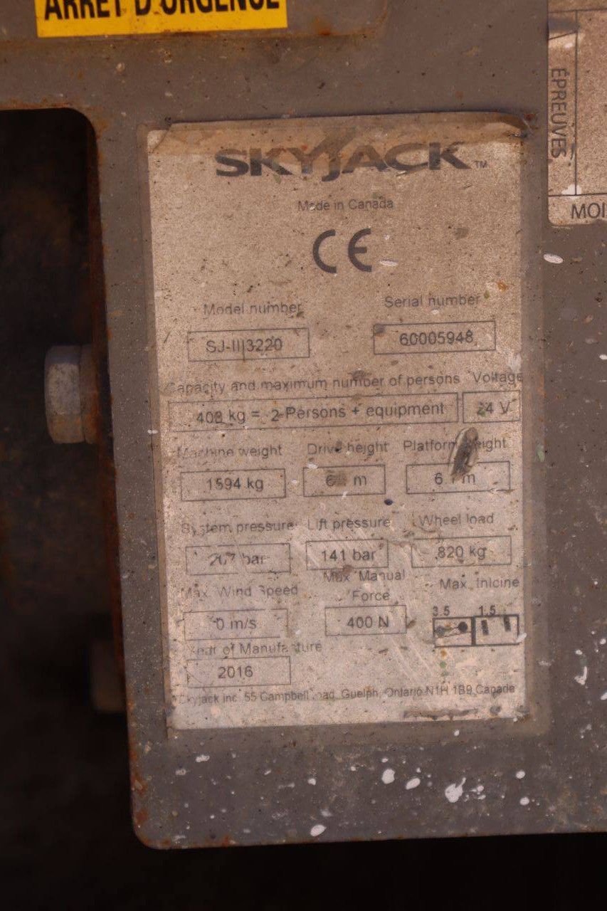 Skyjack SJ-III3220 Elektrische Scherenbühne 8 m 2016