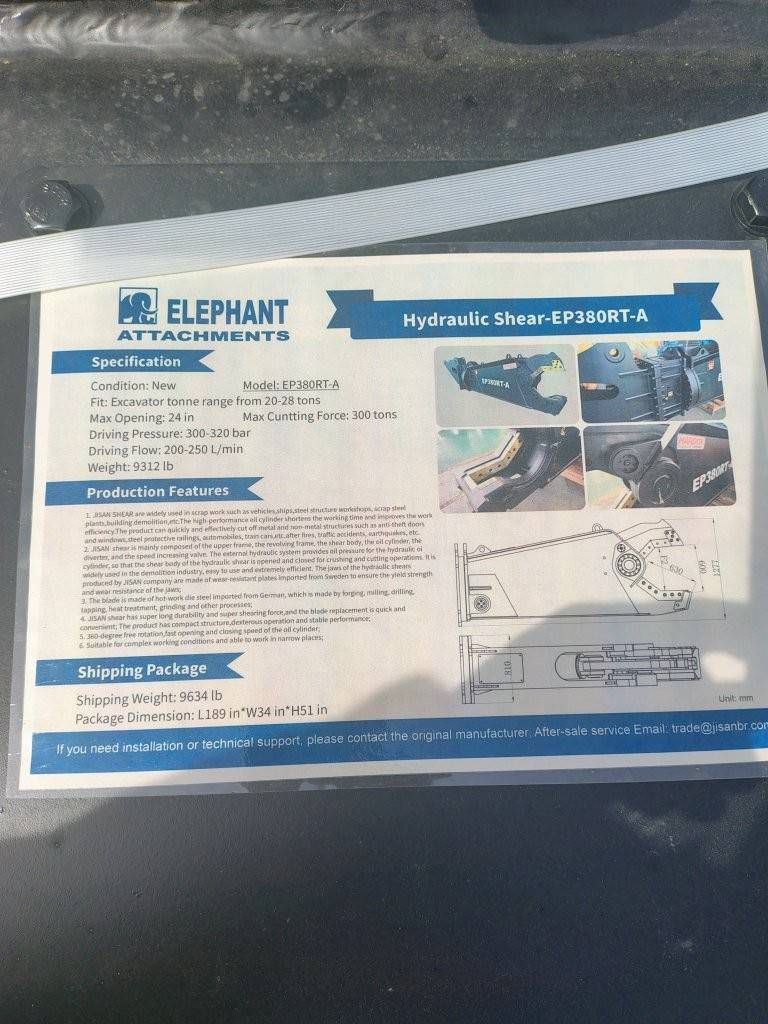 Elephant EP380RT-A Hydraulische Schrottschere Neu