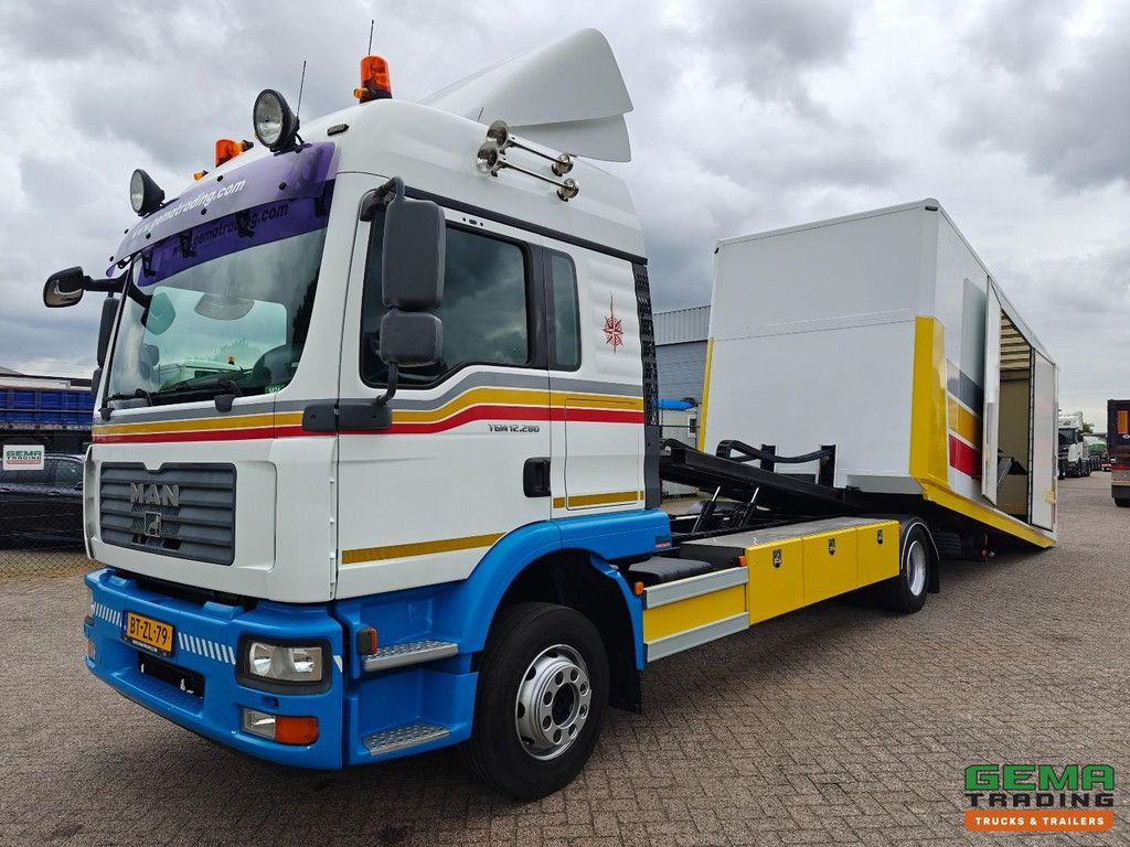 MAN TGM 12.280 4X2 BL 4x2 Schlafkabine Euro4 (6CIL) - Falkom FAS6000 geschlossener Aufbau mit Fernbedienung + 3600 kg Seilwinde - 405.000 km Original - TOP!