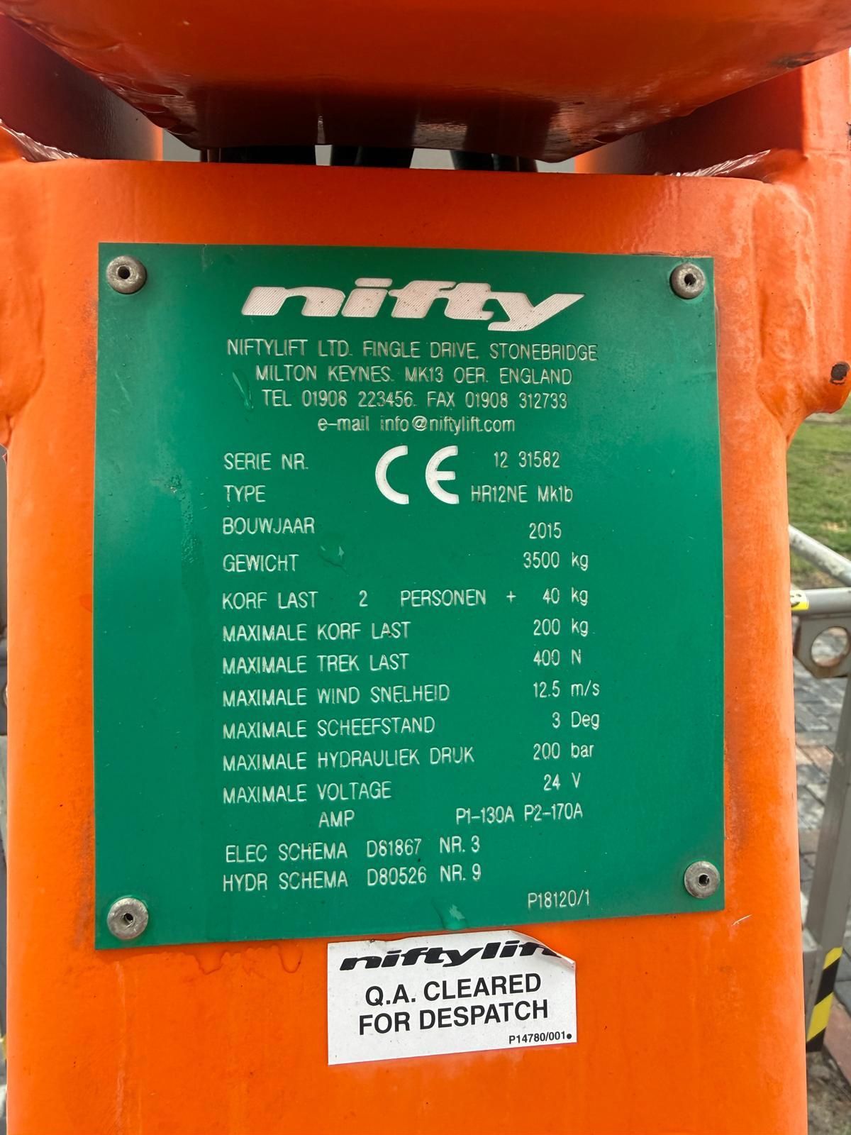 Hoogwerker Nifty HR12NE BJ 2015 Werkhoogte 12 Mtr