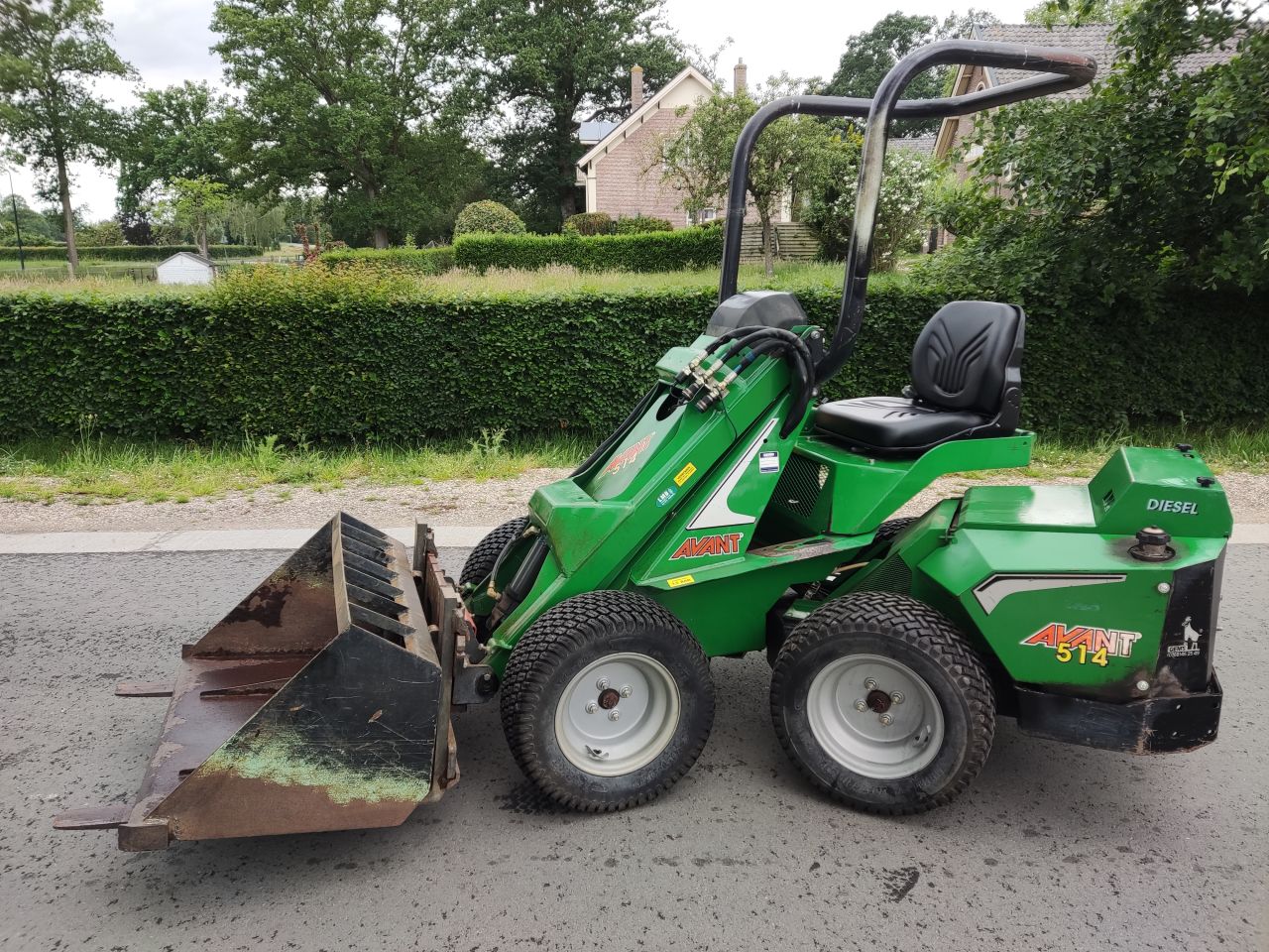 AVANT minishovel (type 514, Kubota diesel, bak / palletvork)