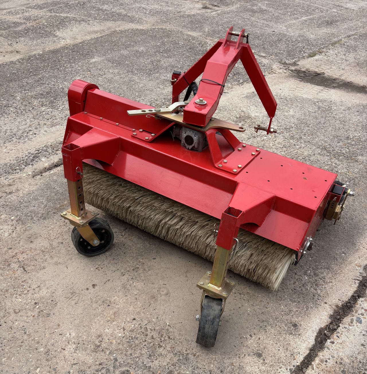 Veegmachine 125 cm met opvangbak - hoekverstelling - nieuwstaat