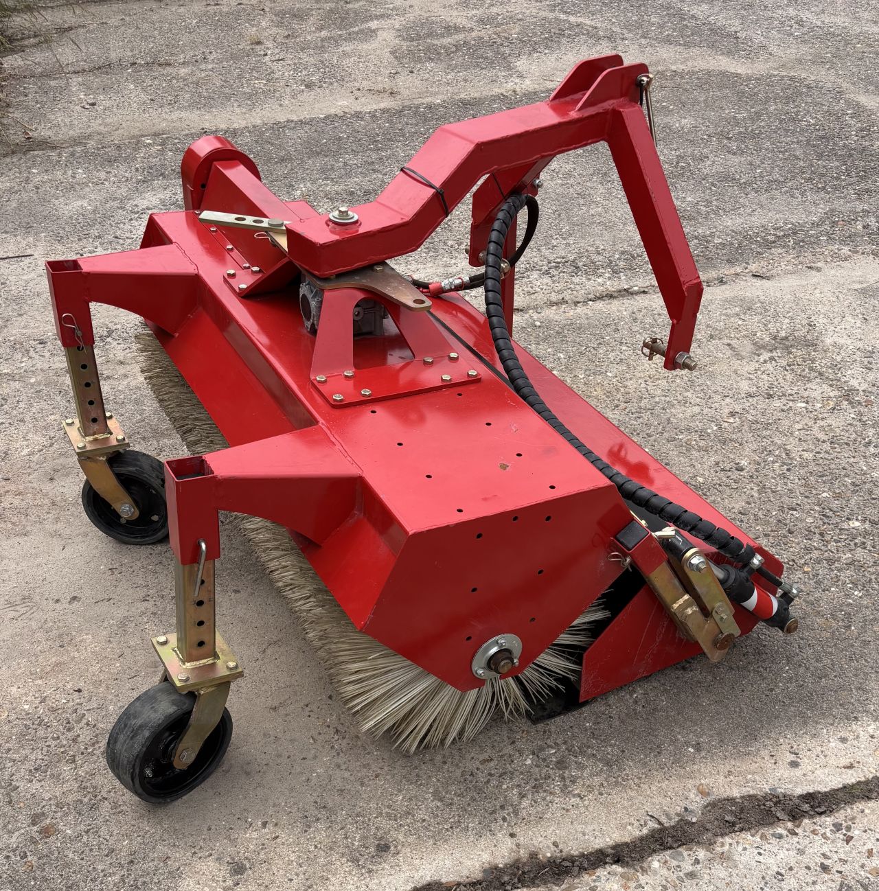 Veegmachine 125 cm met opvangbak - hoekverstelling - nieuwstaat