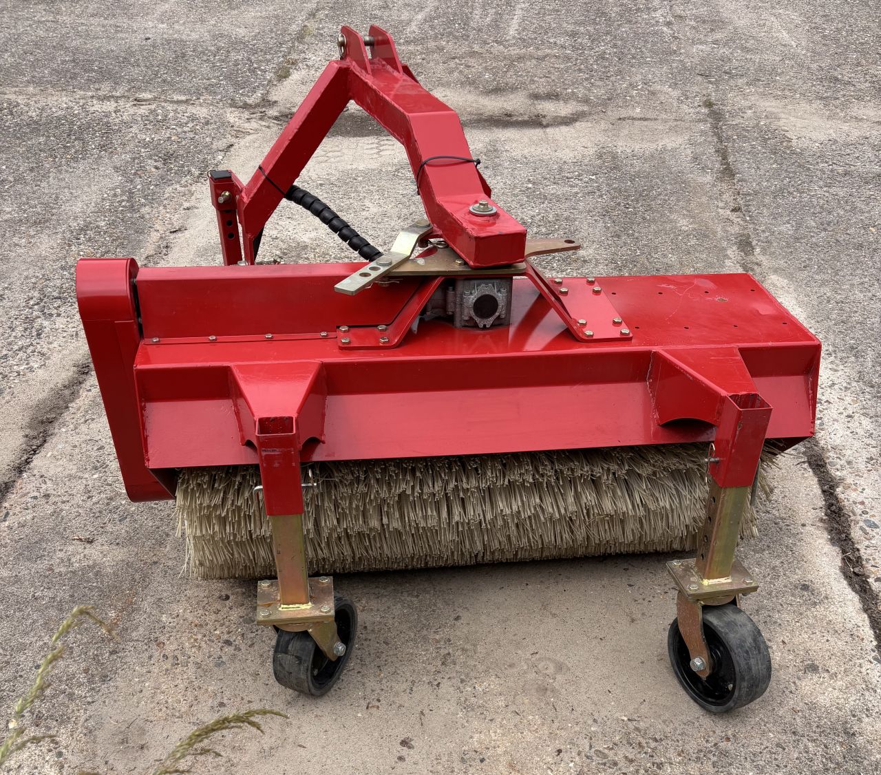 Veegmachine 125 cm met opvangbak - hoekverstelling - nieuwstaat