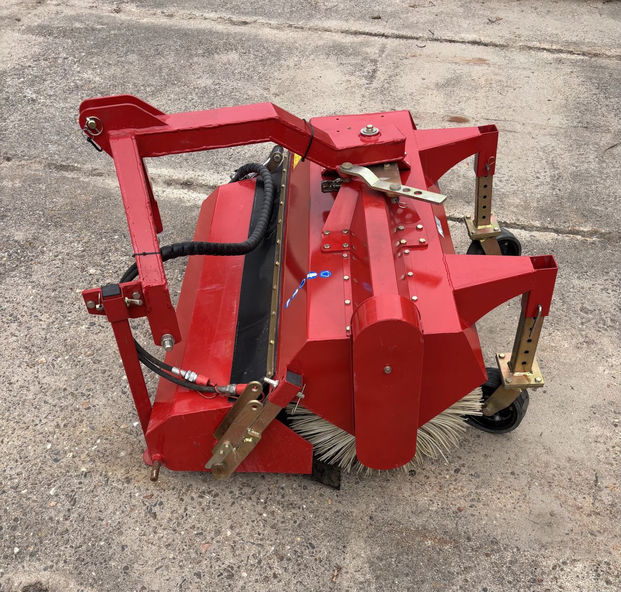 Veegmachine 125 cm met opvangbak - hoekverstelling - nieuwstaat