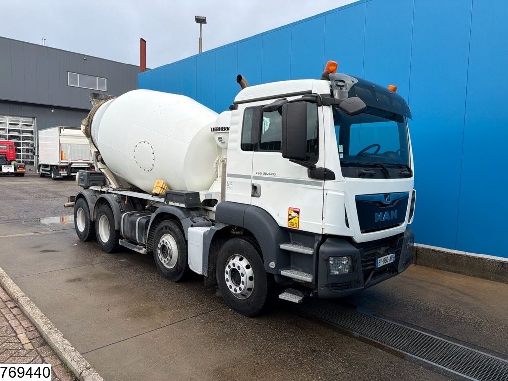 MAN TGS 32 420 8x4, Euro 6, Liebherr, 9 m³, Steel suspension